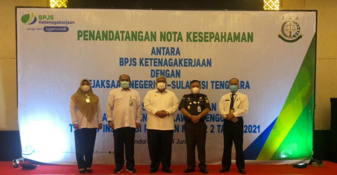 BPJamsostek Teken MoU dengan Kejati Sultra