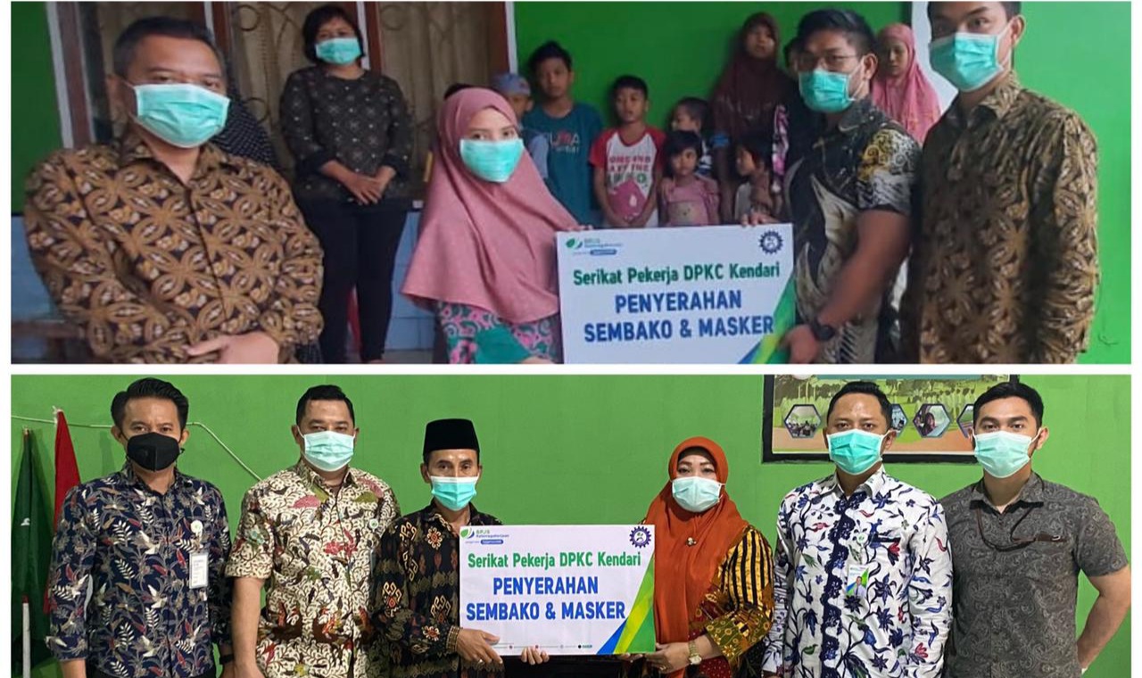 BPJamsostek Sultra Salurkan Bantuan Sembako dan Masker di Tiga Daerah