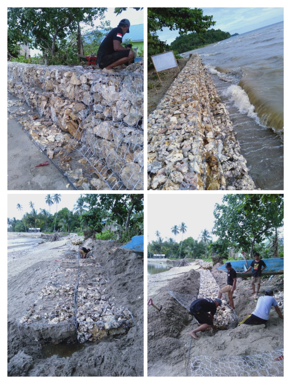 Pemdes Bobolio Bangun Bronjong di Area Pantai