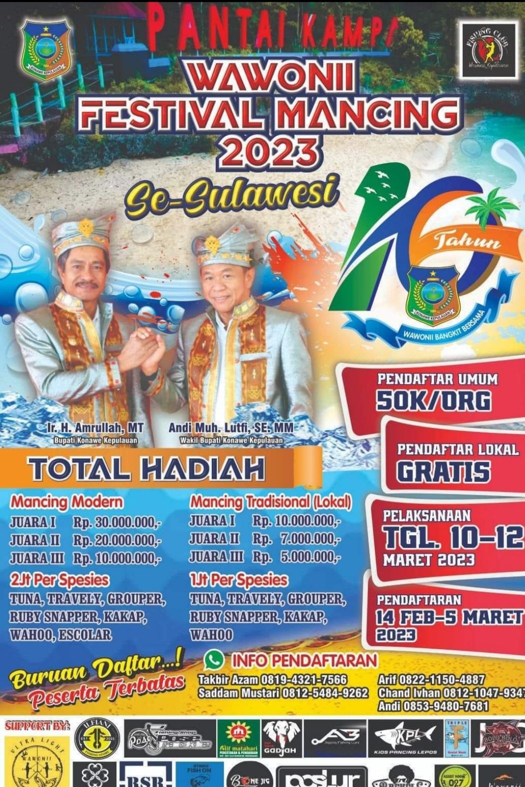 Wawonii Festival Mancing 2023, Pemkab Konkep Siapkan Hadiah yang Menggiurkan